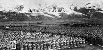 1950年3月2日修建康藏公路（雅安至甘孜段）动员大会会场。