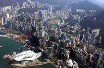 2004年从空中俯瞰香港，东方明珠更加璀璨